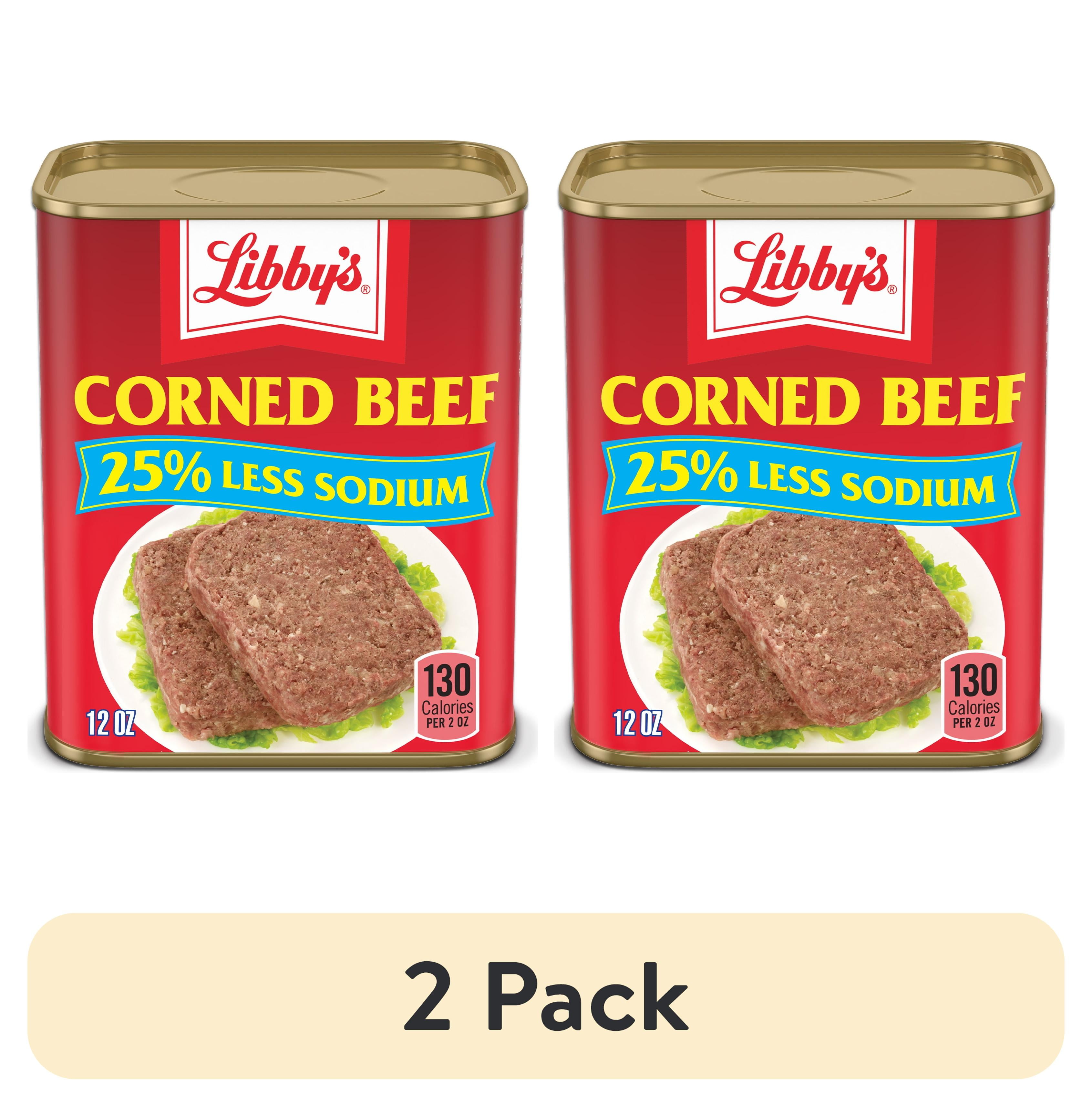 (2 pack) Libby's Corned Beef, Canned Meat, With 25 Less Sodium, 12 oz
