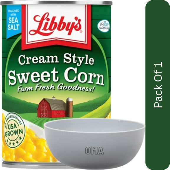 Libbys Cream Style Sweet Corn 14.75 oz Can- With White Bowl By OMA