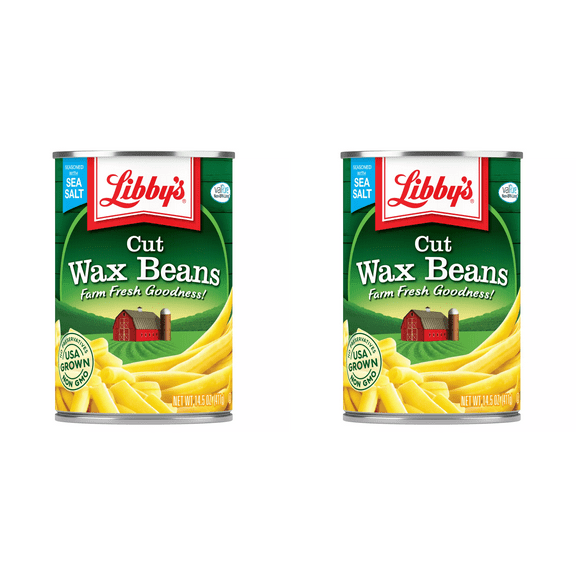 Libby's Cut Wax Beans, 14.5 oz Pack of 2, Tender Wax Beans, Canned Vegetables, Ideal for Meals, Easy Side Dish, Convenient and Ready-to-Eat