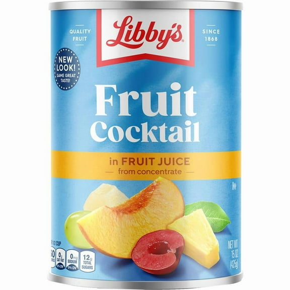 Libby's Fruit Cocktail, 15 oz Pack of 1, Fresh Fruit Cocktail, Tropical Fruits, Canned Fruit, Healthy Snack, Ready-to-Eat