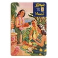 thumbnail image 1 of Libby’s Hawaii - Luau Beach Party - Vintage Canned Pineapple Juice Advertisement by Lafferty c.1957 - 8 x 12 inch Vintage Wood Art Sign, 1 of 4