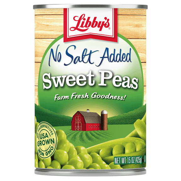 Libby's Naturals No Salt and No Sugar Added Sweet Peas, 15 oz