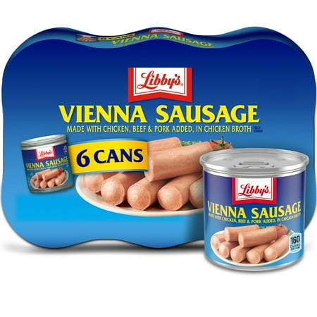 Libby's Vienna Sausages, 10g Protein Per Serving, 4.6 oz. Can (Pack of 6)