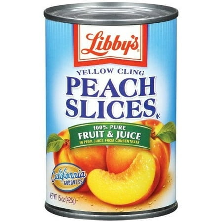 Libby's Yellow Cling Peach Slices in Pear Juice, 15 oz (Pack of 18)