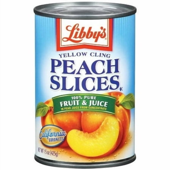 Libby's Yellow Cling Peach Slices in Pear Juice, 15 oz (Pack of 3)
