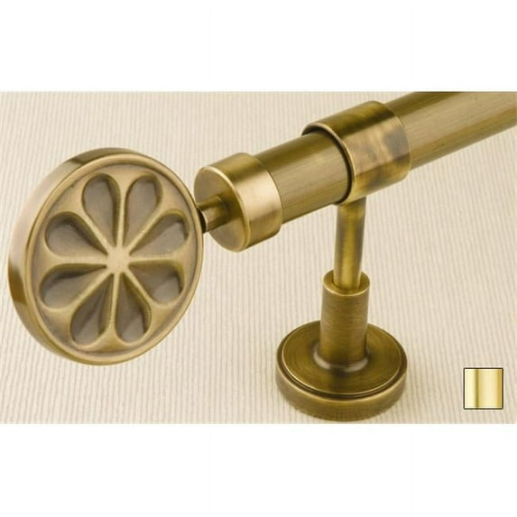 Liber 1134 Curtain Rod Set -.75 in. - Matte Brass - 110 in.