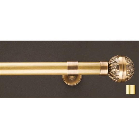 Liber 1158 Curtain Rod Set - 1 in. - Matte Brass - 126 in.