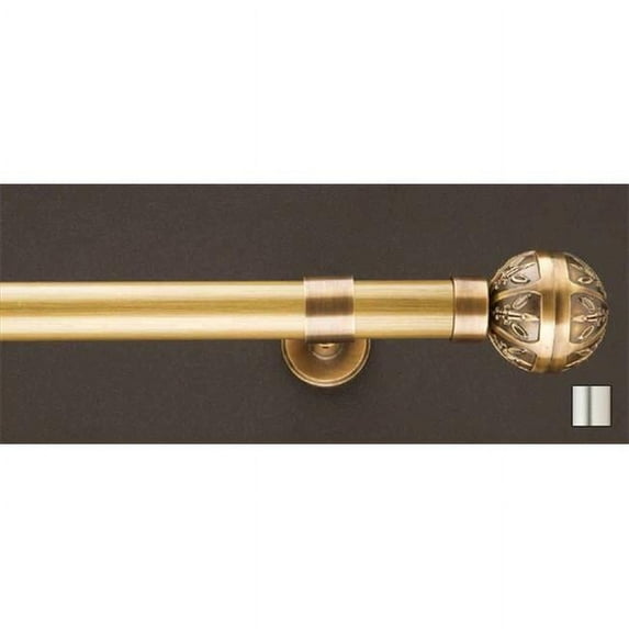 Liber 1158 Curtain Rod Set -.75 in. - Matte Nickel - 126 in.