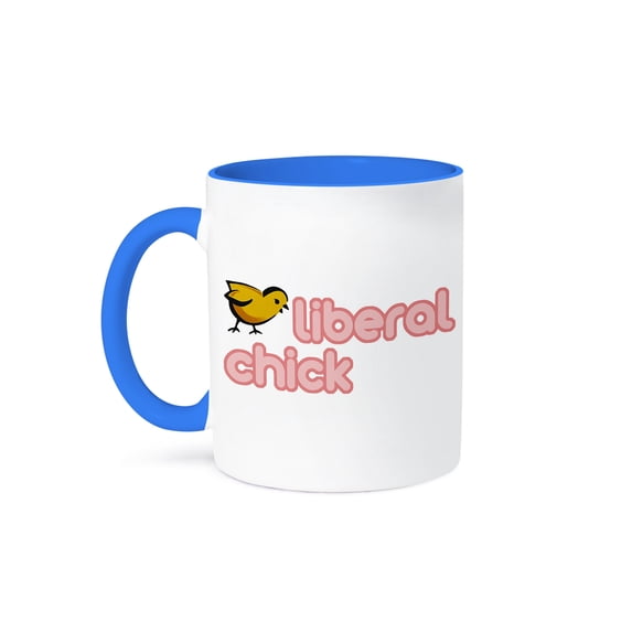 3dRose, Liberal Chick, 11oz Two-Tone Blue Mug