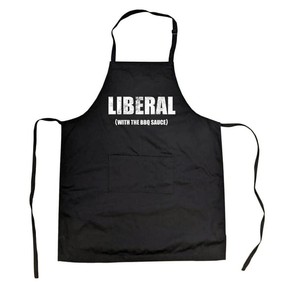 Liberal With The BBQ Sauce Funny Apron National Joke Grilling Cookout Party Novelty Kitchen Accessories