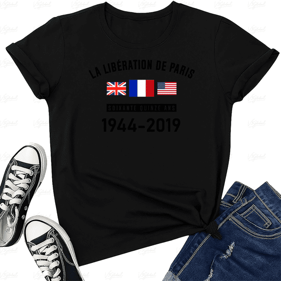 Liberation Of Paris 75th Anniversary WWII History Graphic Unisex T-Shirt V11856, up to size 5XL