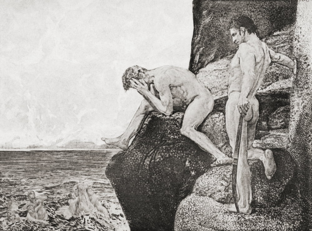 Liberation Of Prometheus By Hercules After A Work By Max Klinger From Johannes Brahms By Heinrich Reimann Published 1903 Canvas Art - Ken Welsh Design Pics (18 x 13)