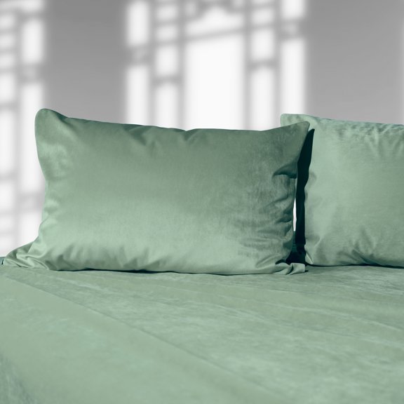Liberator Liquid Velvet Sheet and Pillowcases - King, Green