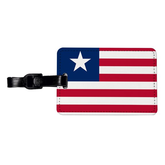 Liberia Country Flag Faux Leather Travel Luggage Tag