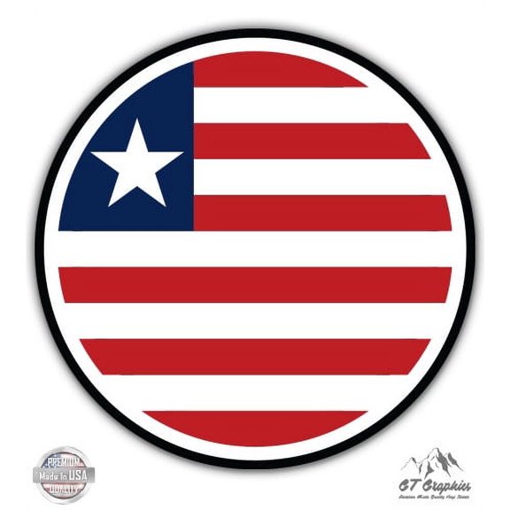 Liberia Flag - 12" Vinyl Sticker Waterproof Decal