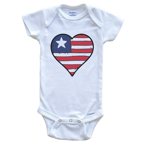 Liberia Heart Liberian Flag Baby Bodysuit