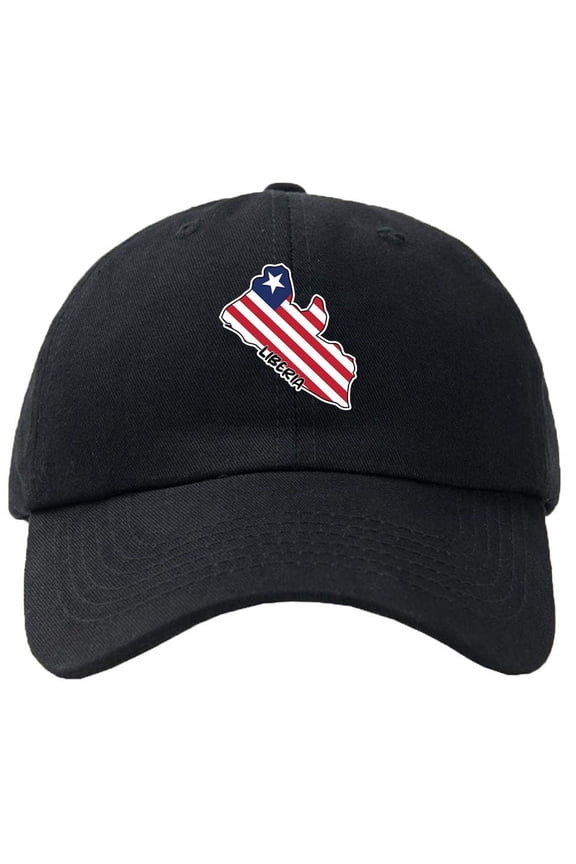 Liberia Map Flag Baseball Cap Hat Hook & Loop Closure - Personalize it!