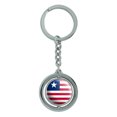 thumbnail image 1 of Liberia National Country Flag Spinning Circle Metal Keychain, 1 of 1