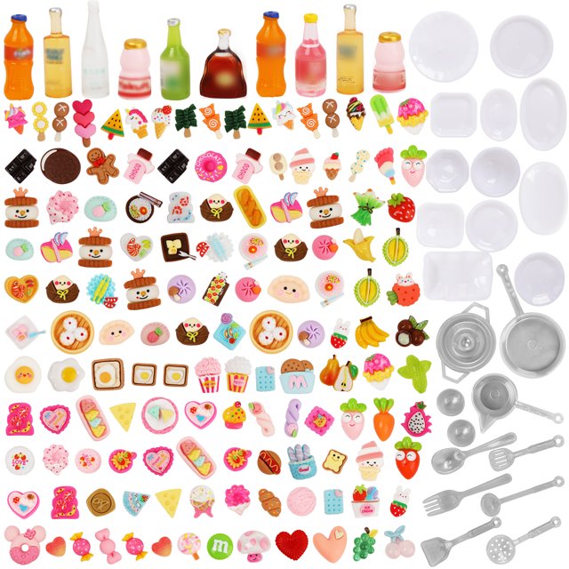 Liberry 150 Pcs Miniature Play Food Drink Bottle Toy for Dolls