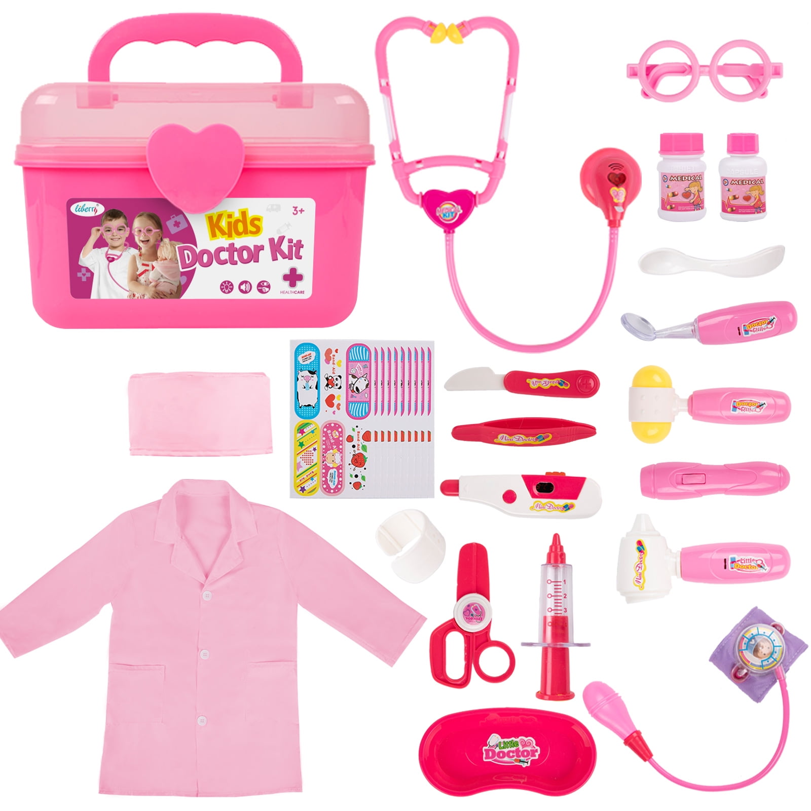 Fun Little Toys Kit de médecin pour enfants 33 pièces, kit médical