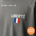 thumbnail image 1 of Liberté Embroidered T-Shirt: French Minimalist Comfort Colors Tee, 1 of 4