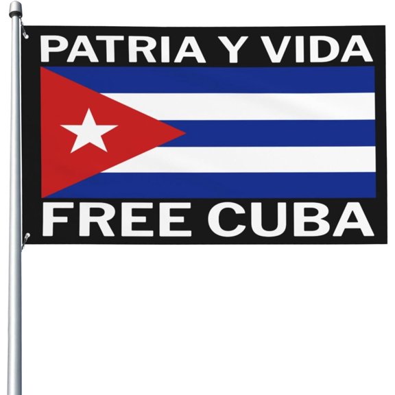 Libertad Patria Y Vida Viva Cuba Libre Free Cuba 3x5 Ft Flag Yard Garden Banner