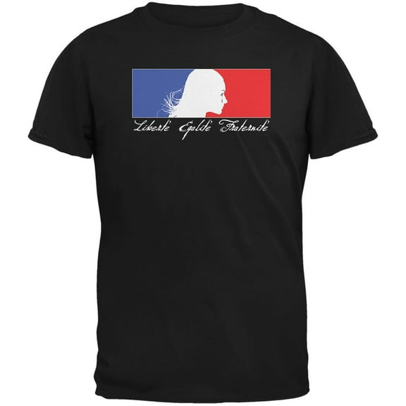 Liberte Egalite Fraternite France Black Adult T-Shirt - X-Large