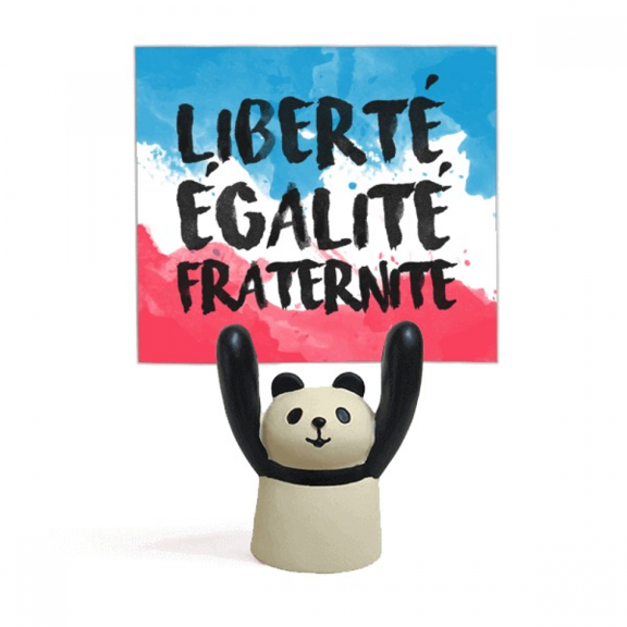 Liberte Egalite Fraternite France Mark Flag Memo Holder Cartoon Animal Panda Stand Decoration