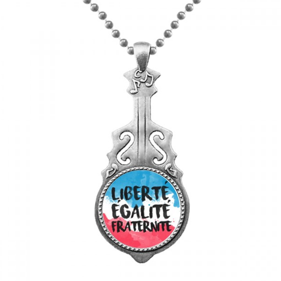 Liberte Egalite Fraternite France Mark Flag Pendant Jewelry Music Guitar Torque Hangtag