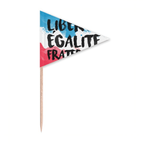 Liberte Egalite Fraternite France Mark Flag Toothpick Triangle Cupcake Toppers Flag