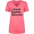 thumbnail image 1 of Liberte Egalite Sororite Womens V-Neck T-Shirt, 1 of 2