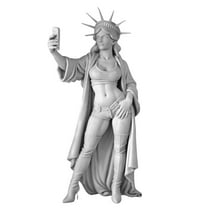 Liberties Statue Selfie Figurine Historical Gift Home Office Tabletop Decoration Artistic Funny Miniature Ornament