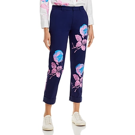 Libertine NAVY Women's Stone Roses Screen Print Chino Pants, US Small