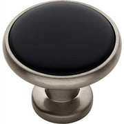 LIBERTY HARDWARE Liberty 1-1/4" Ceramic Insert Knob, Satin Nickel and Black