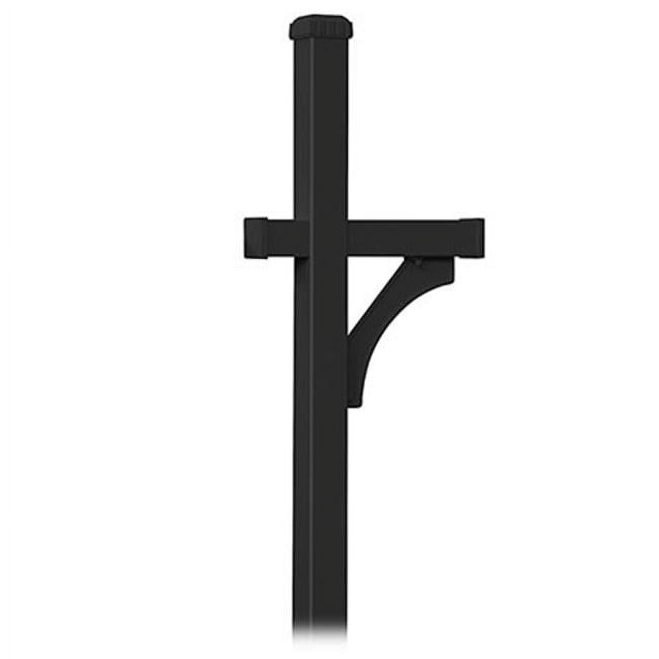 Black Aluminum In-Ground Mounted Mailbox Post with Arm