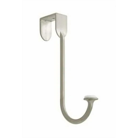 Liberty 125562 White Ceramic & Satin Nickel Over The Door Coat Hat Robe Hook