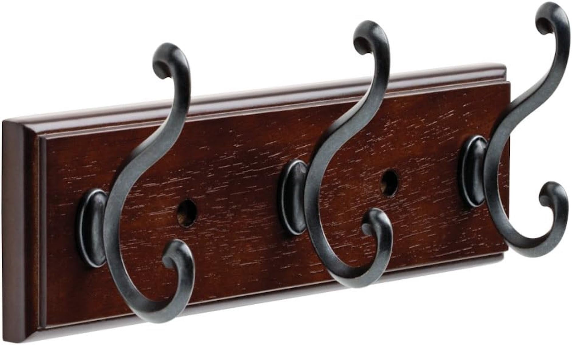 Cocoa and Soft Iron 10" Wall Mounted 3-Hook Rack