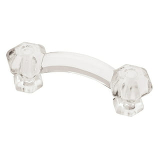 Clanora Acrylic Cabinet Pull - Clear/Satin Brass