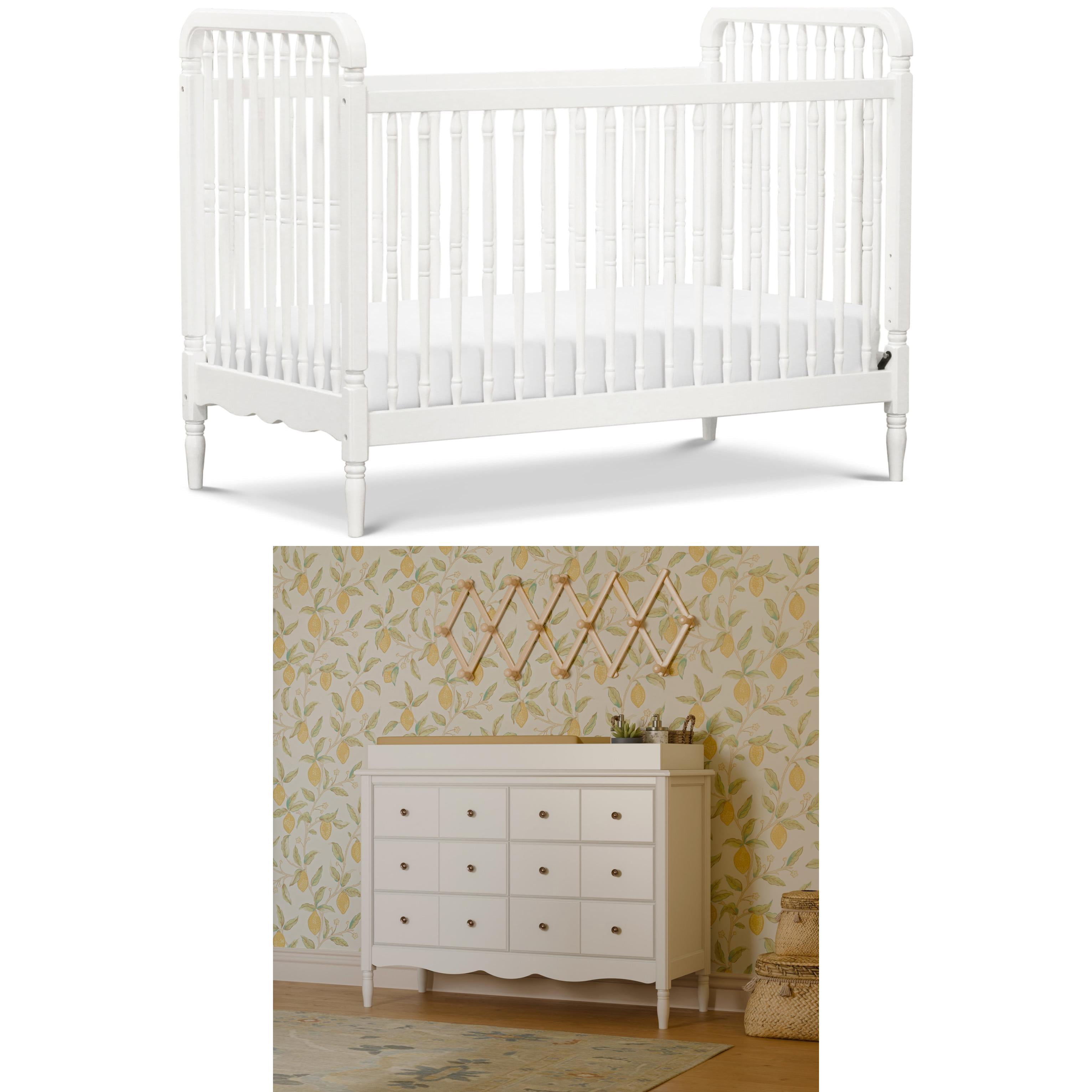 Liberty 3-in-1 Convertible Spindle Crib + Liberty 6-Drawer Assembled Dresser
