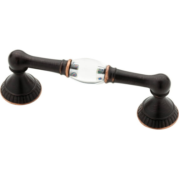 Liberty 3" or 3-3/4" Dual-Mount Palermo Pull, Venetian Bronze with Copper Highlights and Clear