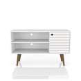 thumbnail image 1 of Liberty 42.52" Mid-Century - Modern TV Stand with 2 Shelves and 1 Door in White, 1 of 6