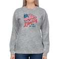 thumbnail image 1 of Liberty 4Th Of July Waving Flag Sweatshirt Women -Image by Shutterstock, Female Large, 1 of 4