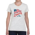 thumbnail image 1 of Liberty 4Th Of July Waving Flag T-Shirt Women -Image by Shutterstock, Female Medium, 1 of 4