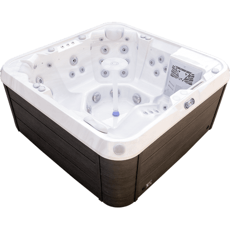 Liberty 5-Person 51 Jet Hot Tub with Lounger, LED Center Waterfall and Bluetooth Sound System