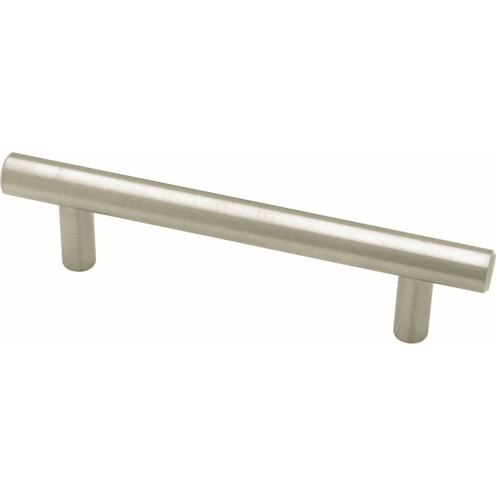 Brushed Steel Modern Bar Pull with Mounting Hardware