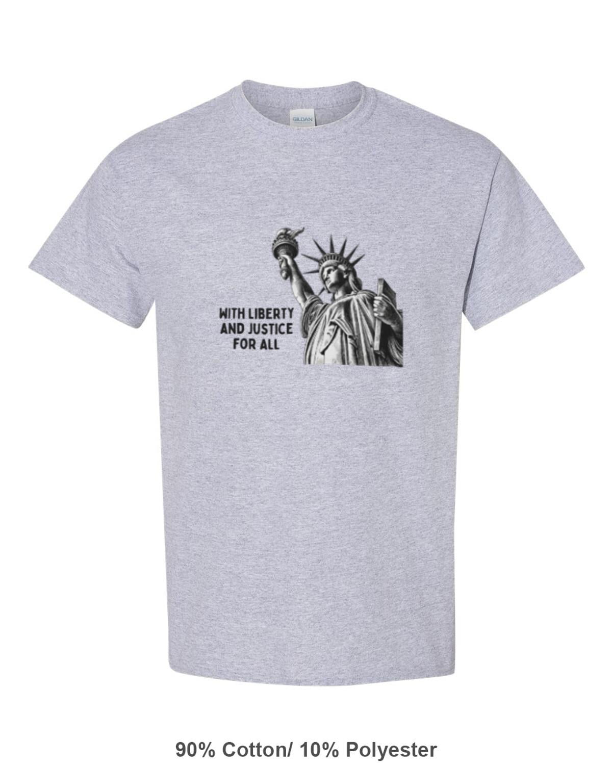 Liberty And Justice For All T-Shirt With Bold USA Message, for men