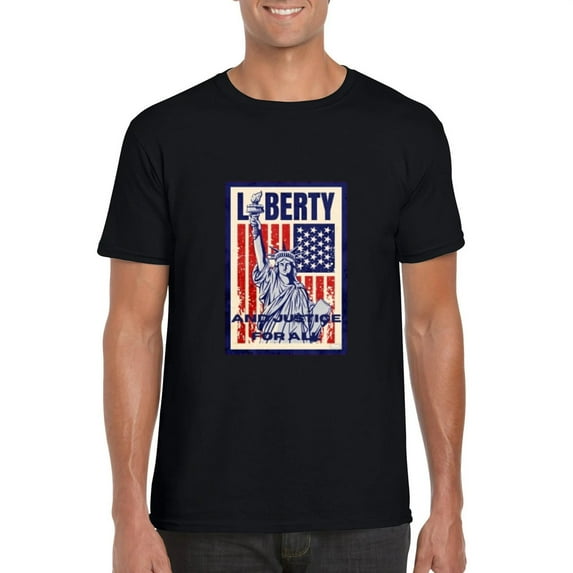 Liberty And Justice For All USA Pledge Allegiance Equal T-Shirt, for men & women, up to size 5XL