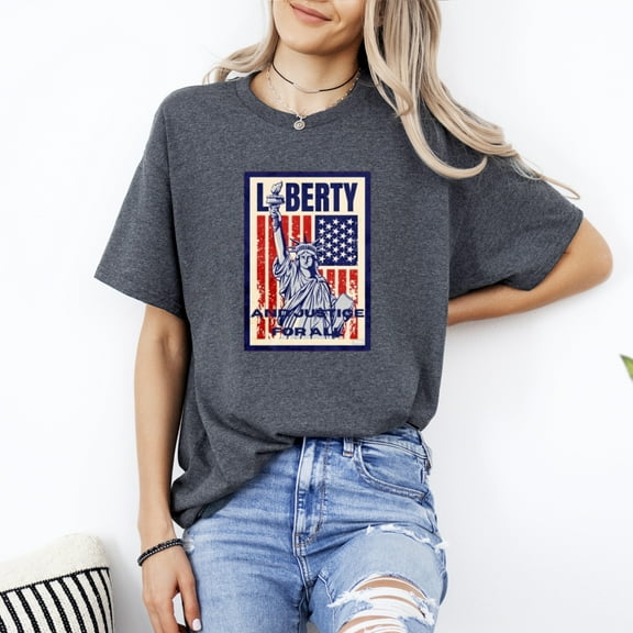 Liberty And Justice For All USA Pledge Allegiance Equal T-Shirt, for men & women, up to size 5XL
