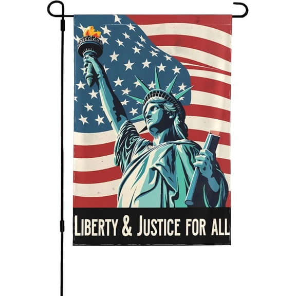 Liberty And Justice for All Flag 12x18 in Social Justice Garden Flags Double Sided Yard Signs Decorations