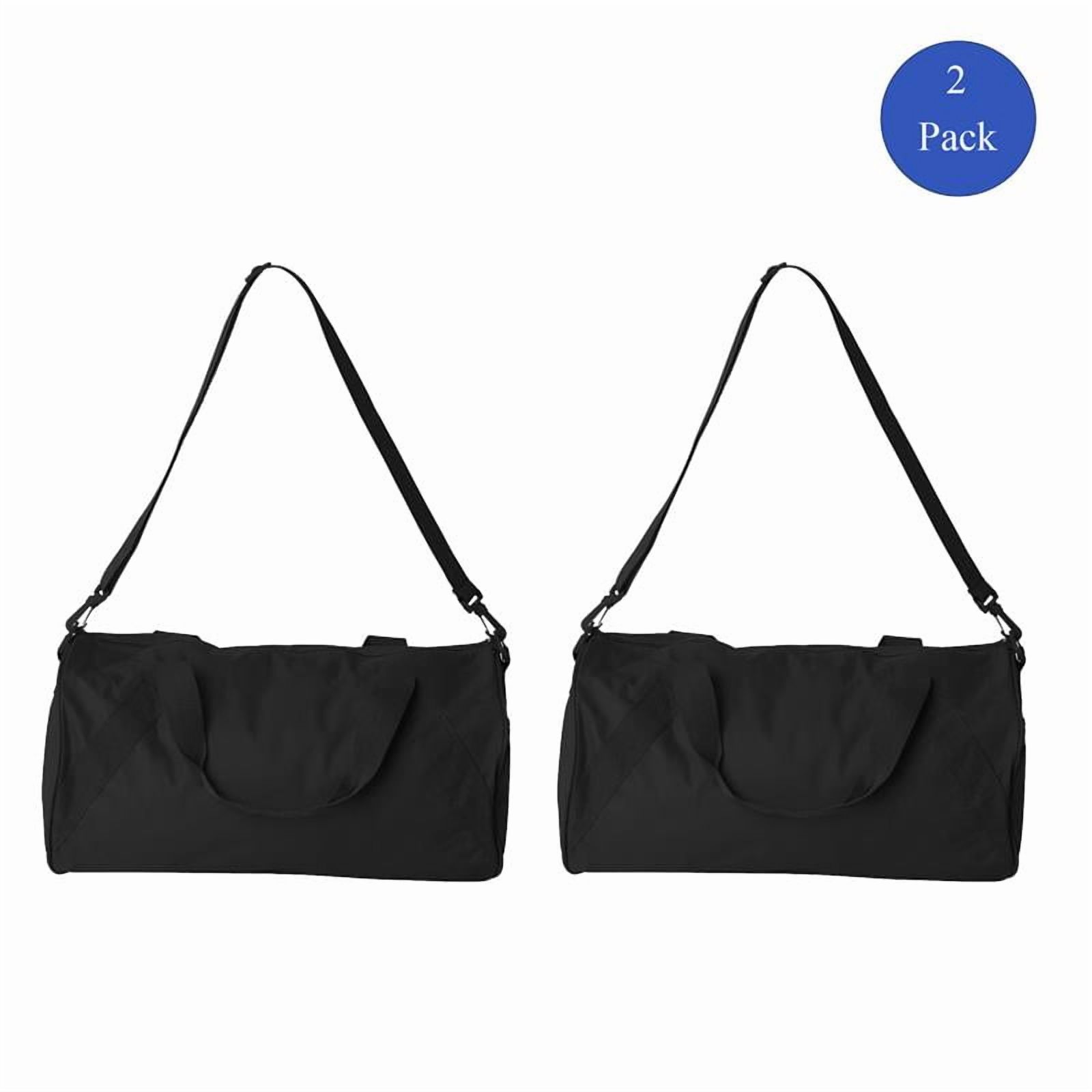 Liberty Bag 18” Duffel Bag, Small Travel 50% Recycled Gym Bag, Black, 2 Pack, One Size